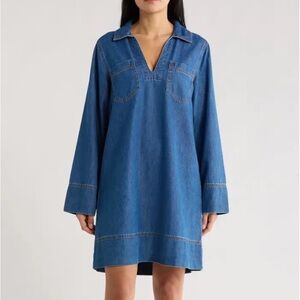 Habitual Indigo Denim Tunic Dress